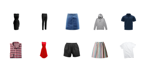 Clothing Variety Set. Fashion And Apparel Collection Isolated On Transparent Background