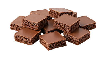 Isolated Aerated Chocolate Pieces