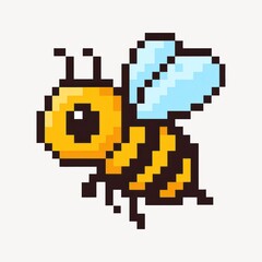 Fototapeta premium Pixelated bee illustration transparent