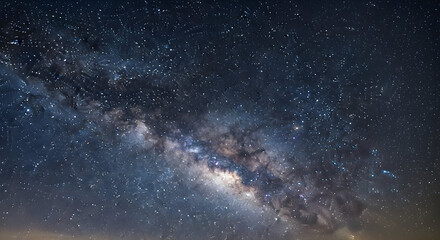 Fototapeta premium Breathtaking view of the Milky Way galaxy at night, showcasing cosmic beauty and celestial wonder