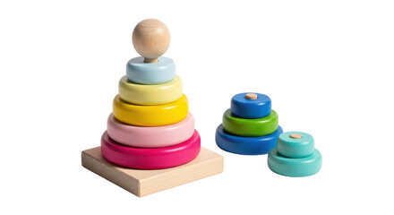 Isolated Wooden Toy Stack