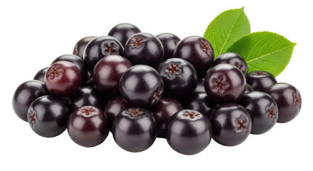 Isolated Pile of Black Aronia Berries