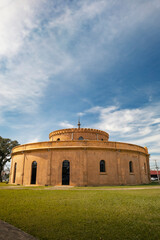 Paiol theater in city of Curitiba, is a former circular plan construction, originally used as a gunpowder warehouse, later adapted into a cultural and performing arts venue.