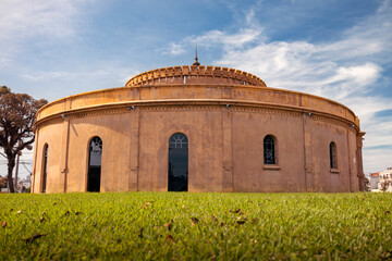 Paiol theater in city of Curitiba, is a former circular plan construction, originally used as a gunpowder warehouse, later adapted into a cultural and performing arts venue.