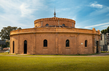 Paiol theater in city of Curitiba, is a former circular plan construction, originally used as a gunpowder warehouse, later adapted into a cultural and performing arts venue.