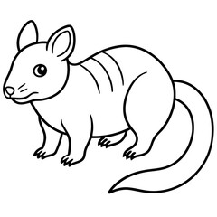 Fototapeta premium Striped Polecat Silhouette line Art Vector