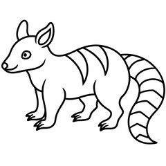 Striped Polecat Silhouette line  Art Vector