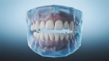 3D X-ray Visualization of Human Teeth with Transparent Jaw Structure