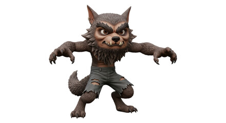 Isolated Werewolf Cartoon