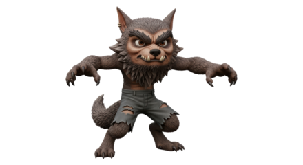 Isolated Werewolf Cartoon