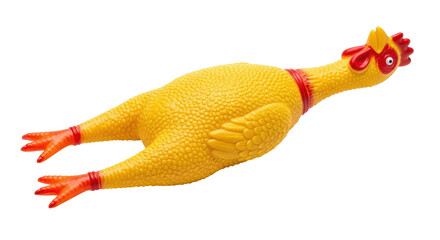 Isolated Rubber Chicken Toy