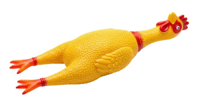 Isolated Rubber Chicken Toy