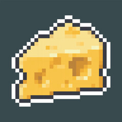 piece of cheese in pixel art style