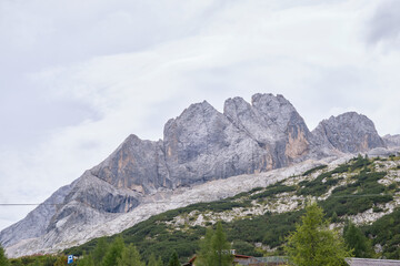 Marmolada, Italian Alps. Amazing summer landscape of Dolomite Mountain Peaks
