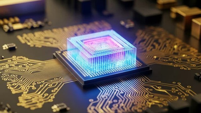 Illuminating Microchip Technology: Futuristic Processor Visualization