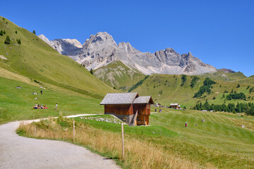 View of Fuciade Valley in the Dolomites