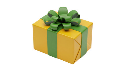 Isolated Yellow Gift Box