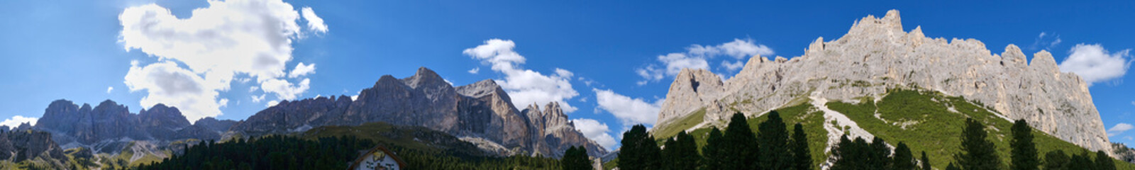 Panoramas of the Alpe Ciampedie, Vigo di Fassa, Val di Fassa, Trento, Trentino Alto Adige, Italy