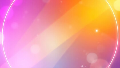 Dynamic abstract background with vibrant pink-to-orange gradient, radiating light rays, soft bokeh, and a bright circular frame. Perfect for modern design or festive concepts.