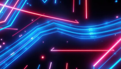 Dynamic neon lines create a futuristic abstract background, symbolizing data flow, speed, and digital connectivity for technology and innovation concepts.