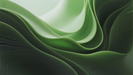 Fototapeta premium Abstract Flowing Green Fabric with Soft Gradient Shades