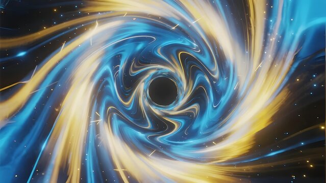 Vibrant Cosmic Swirl with Blue and Yellow Hues