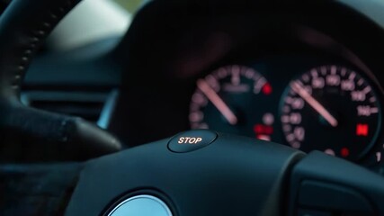 A close-up view of a person behind the wheel driving a car, ideal for use in contexts where transportation is a key theme