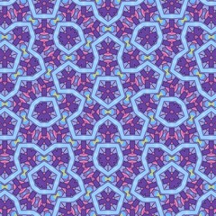 Fantasy Gems Enchanted Mosaic geometric seamless pattern