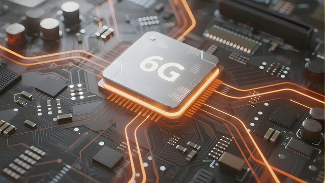 6G Chip on Circuit Board with Illuminated Connections