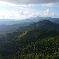 Obraz premium Mountainous landscape, hazy view