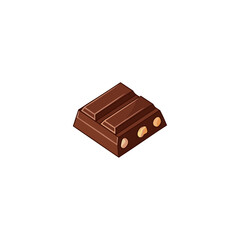 Chocolate with nut icon logo flat vector design