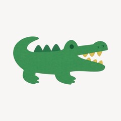 Playful cartoon crocodile illustration.