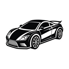 Fototapeta premium black sports car isolated