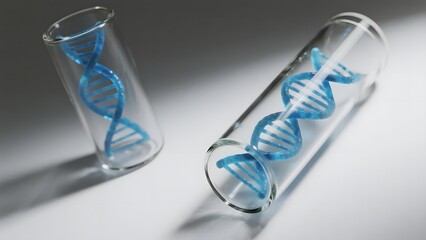 DNA Strands in Glass Tubes: A Scientific Display