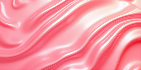 Abstract, flowing red silk and satin fabric with a smooth, soft texture