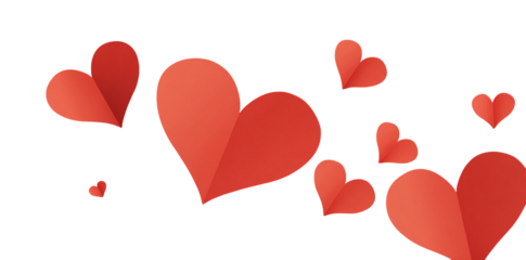 Floating red hearts symbolizing love and affection on a black backdrop