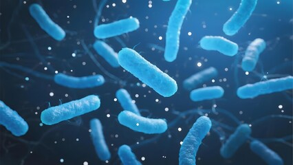 Microscopic View of Bacterial Cells in a Liquid Medium