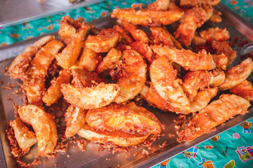 Delicious fried bananas for lunch