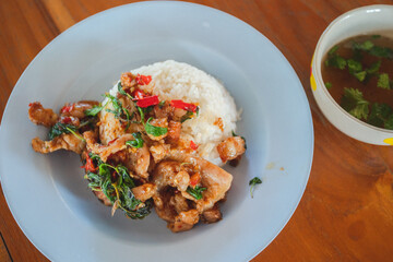 Seafood basil for lunch
