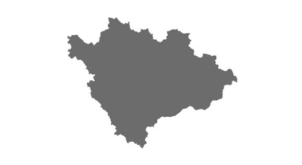 Obraz premium Grey silhouette map of kosovo on white background