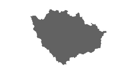Monochrome silhouette map of udine province: detailed geographic outline