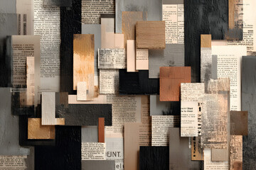 Newspaper Magazine Collage Background Texture