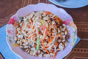 Somtam with lots of beans