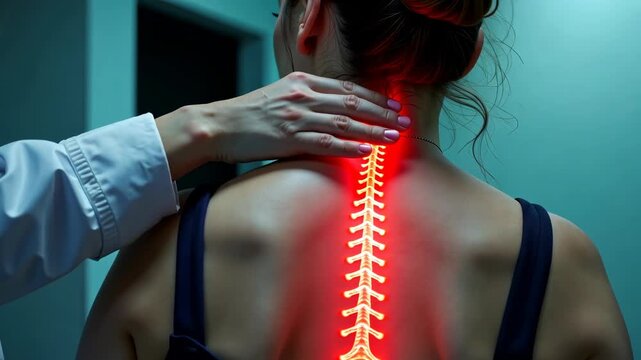 Scoliosis, spinal curvature, corrective therapy. Spine health. Bones realign through specialized braces. Muscle strength supports spinal stability. 3D medical render illustrates treatment effect.