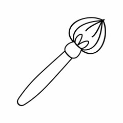 Makeup Brush Black Line Art – Ultra Clean Vector, White Background