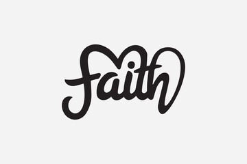  faith typography design silhouette  vector