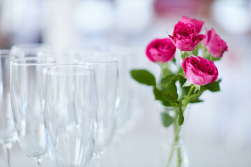 Elegant Wedding Table with Colorful Floral Decoration	