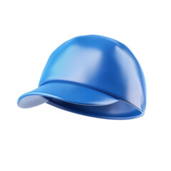 Fototapeta premium Shiny blue helmet with visor on black background