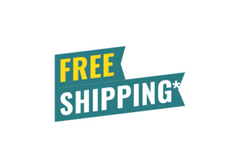 Free shipping banner with asterisk PNG on transparent background
