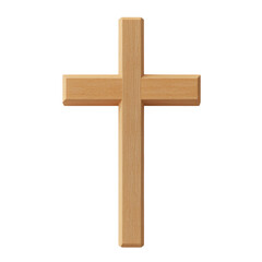 Wooden cross Christian symbol religious faith isolated simple natural vertical